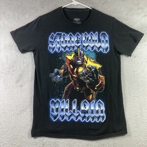 Marvel Stone Cold Villain Shirt Adult Medium Black Thanos Gauntlet Infinity War